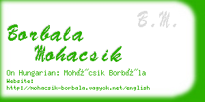 borbala mohacsik business card